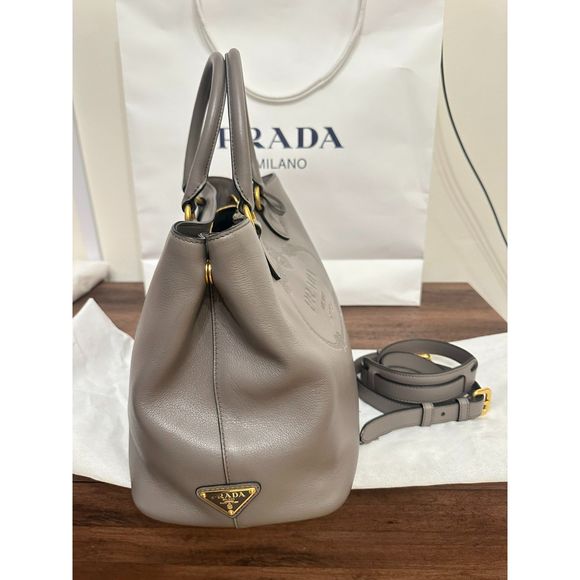LUXURY PRADA SHOULDER BAG HANDBAG 1BA579 : ARGILLA COLOR, LEATHER NEW - Picture 5 of 7